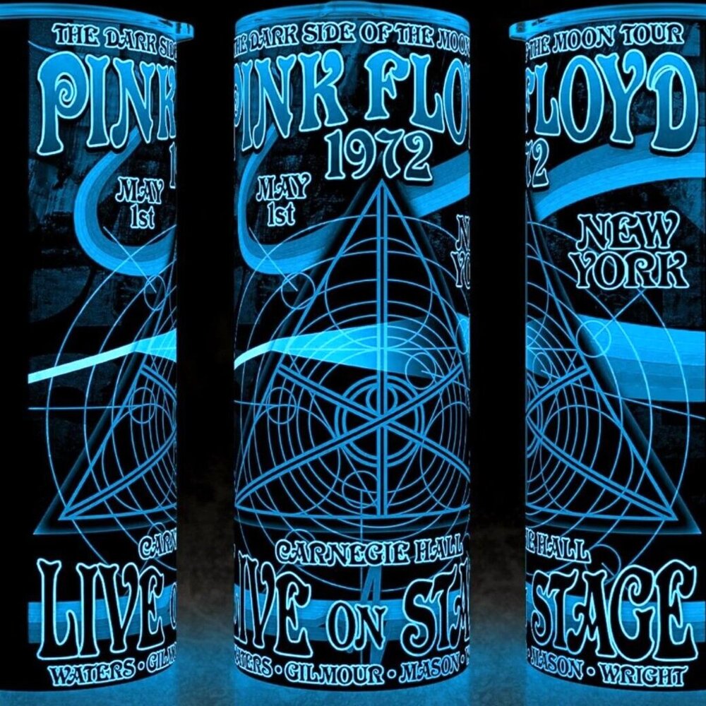 Glow in the Dark Pink Floyd Dark Side of the Moon 1972 Cup Mug Tumbler 20oz